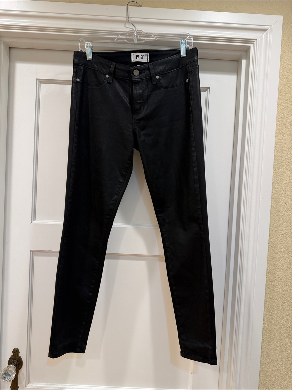 PAIGE Coated Black Verdugo Ankle Jeans